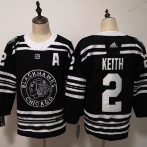 Blackhawks 2 Duncan Keith Black 2019 Winter Classic Men Jersey