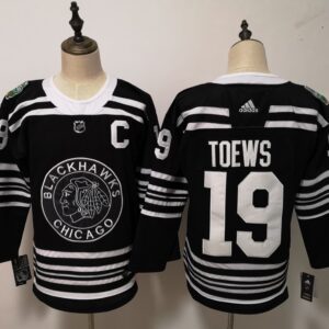 Blackhawks 19 Jonathan Toews Black 2019 Winter Classic Men Jersey
