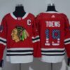 Blackhawks 19 Jonathan Toews Red USA Flag Men Jersey