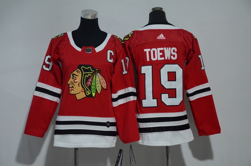 Blackhawks 19 Jonathan Toews Red Women Jersey