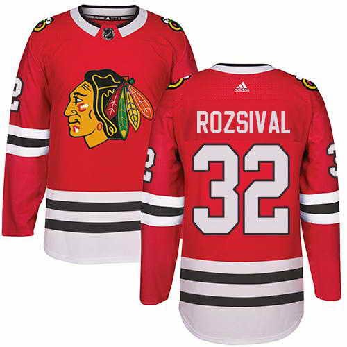 Blackhawks 32 Michal Rozsival Red Men Jersey