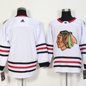Blackhawks Blank White Men Jersey