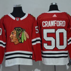 Blackhawks 50 Corey Crawford Red Men Jersey