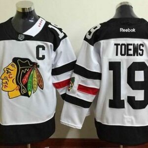 Blackhawks 19 Jonathan Toews White 2016 Stadium Series C Patch Men Jersey