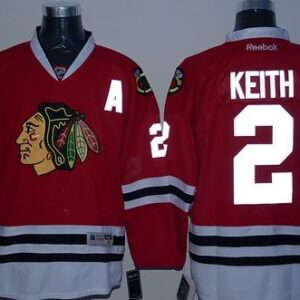 Blackhawks 2 Duncan Keith Red Reflective Version Men Jersey