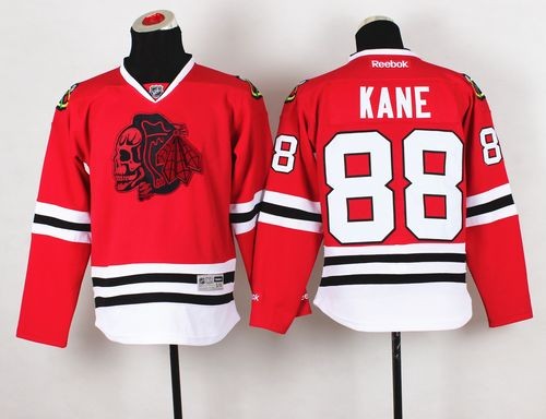 Blackhawks 88 Patrick Kane Red(Red Skull) Youth Jersey