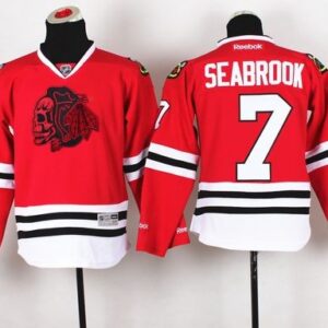 Blackhawks 7 Brent Seabrook Red(Red Skull) Youth Jersey