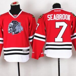 Blackhawks 7 Brent Seabrook Red(White Skull) Youth Jersey
