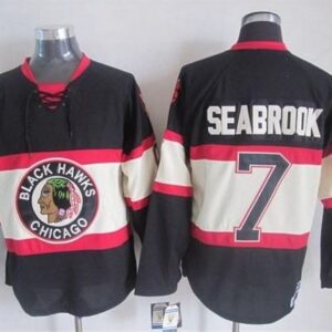 Blackhawks 7 Brent Seabrook Black Third CCM Men Jersey
