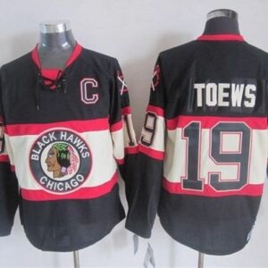 Blackhawks 19 Jonathan Toews Black Third CCM Men Jersey