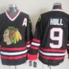 Blackhawks 9 Bobby Hull Black CCM Throwback Men Jersey