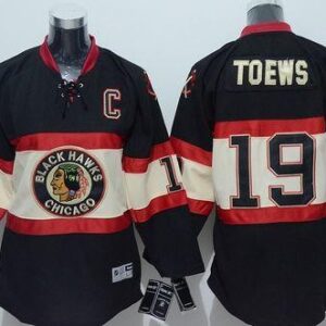 Blackhawks 19 Jonathan Toews Black New Third Youth Jersey