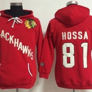 Blackhawks 81 Marian Hossa Red Old Time Heidi Women Hoodie