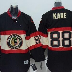 Blackhawks 88 Patrick Kane Black New Third Youth Jersey