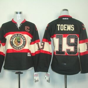 Blackhawks 19 Janathan Toews Black New Third Women Jersey