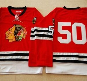 Blackhawks 50 Corey Crawford Red Mitchell And Ness 1960-61 Men Jersey