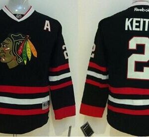 Blackhawks 2 Duncan Keith Black Youth Jersey