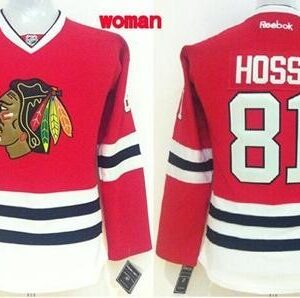Blackhawks 81 Marian Hossa Red Home Women Jersey
