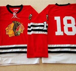 Blackhawks 18 Denis Savard Red Mitchell And Ness 1960-61 Men Jersey