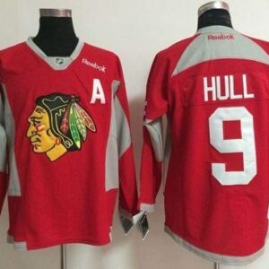 Blackhawks 9 Bobby Hull Red Practice Men Jersey