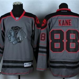 Blackhawks 88 Patrick Kane Charcoal Cross Check Fashion Men Jersey