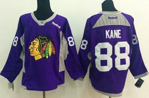 Blackhawks 88 Patrick Kane Purple Fights Cancer Men Jersey