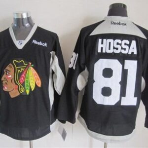 Blackhawks 81 Marian Hossa Black Practice Men Jersey