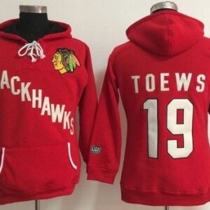 Blackhawks 19 Jonathan Toews Red Old Time Heidi Women Hoodie