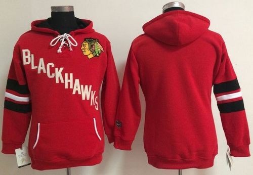 Blackhawks Blank Red Old Time Heidi Women Hoodie