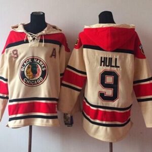 Blackhawks 9 Bobby Hull Cream Men Sweatshirt
