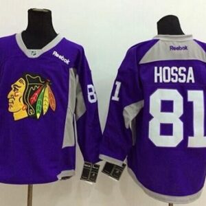 Blackhawks 81 Marian Hossa Purple Fights Cancer Men Jersey