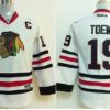 Blackhawks 19 Jonathan Toews White With C Patch Reebok Youth Jersey