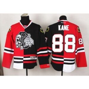 Blackhawks 88 Patrick Kane New Black Ice Split Red And Black Men Jersey