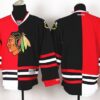Blackhawks Blank Split Red And Black Men Jersey