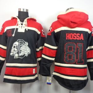 Blackhawks 81 Marian Hossa Black Ice Men Sweatshirt
