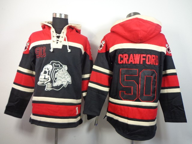 Blackhawks 50 Corey Crawford Black Ice Men Sweatshirt