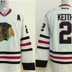 Blackhawks 2 Duncan Keith White With A Patch Men Jersey