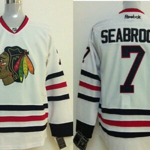 Blackhawks 7 Brent Seabrook White Men Jersey