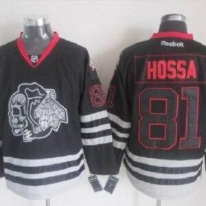 Blackhawks 81 Marian Hossa New Black Ice Men Jersey