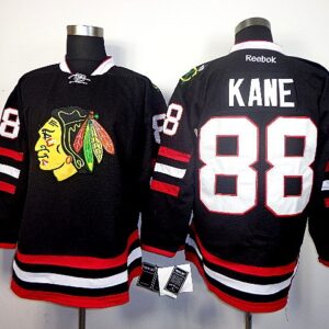 Blackhawks 88 Patrick Kane Black Reebok Men Jersey