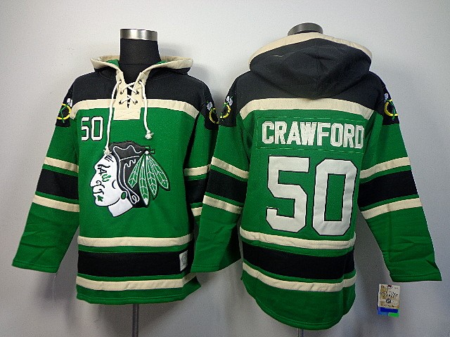 Blackhawks 50 Corey Crawford Green Men Sweatshirt