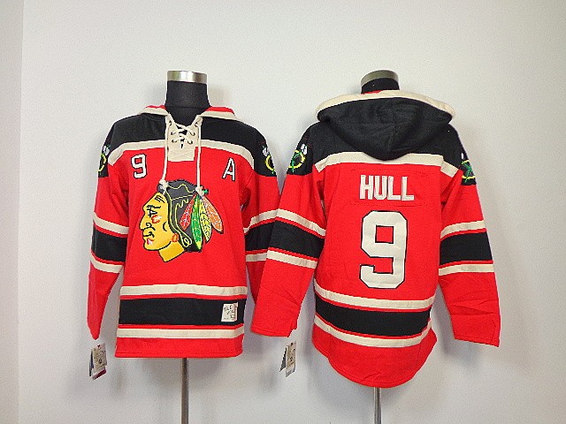 Blackhawks 9 Bobby Hull Red Men Sweatshirt
