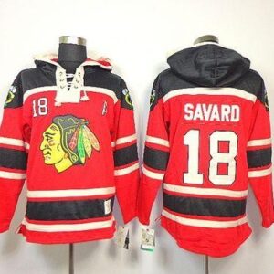 Blackhawks 18 Denis Savard Red Men Sweatshirt