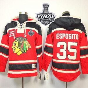 Blackhawks 35 Tony Esposito Red Stanley Cup Finals Men Sweatshirt