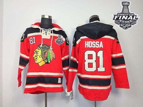 Blackhawks 81 Marian Hossa Red Men SweatshirtStanley Cup Finals Men Jersey