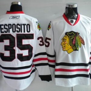 Blackhawks 35 Tony Esposito White Men Jersey