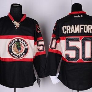 Blackhawks 50 Corey Crawford Black New Third Men Jersey