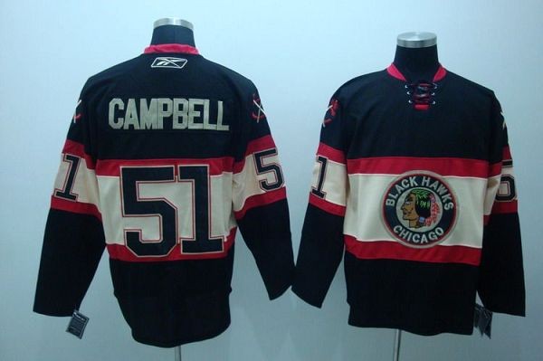 Blackhawks 51 Brian Campbell Black New Third Men Jersey