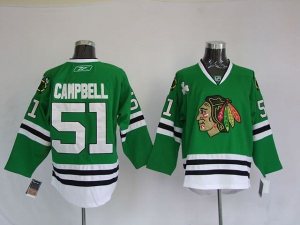 Blackhawks 51 Brian Campbell Green Men Jersey