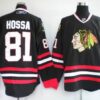 Blackhawks 81 Marian Hossa Black Men Jersey